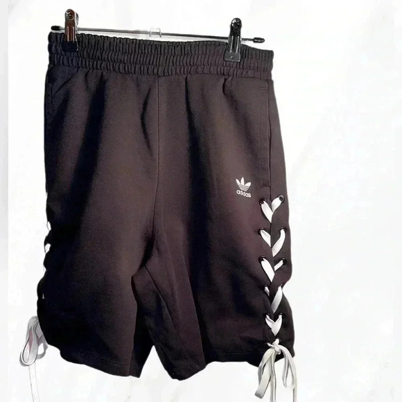 Adidas black always originals laced Athletic Stretch Casual basketball shorts XS - Picture 2 of 4